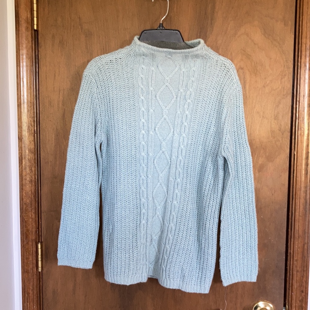 Y2K Vintage pastel blue pullover sweater 6% wool 5% mohair - Picture 10 of 17